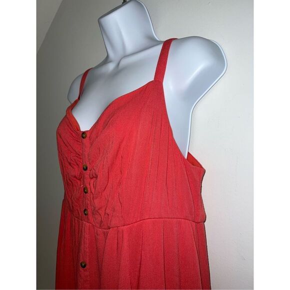 TORRID Midi Textured Woven Button-Front Dress SZ 1 - Picture 5 of 10